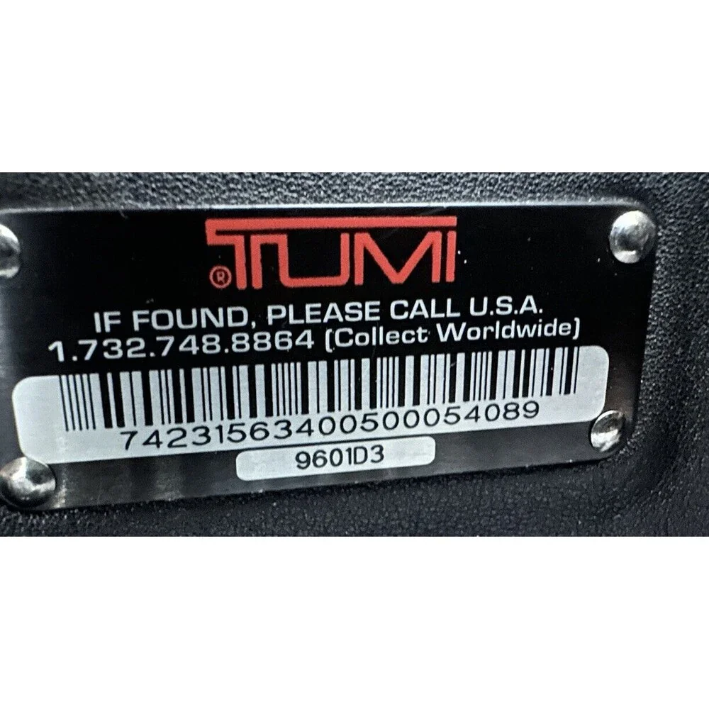 TUMI Black Leather Laptop Expandable Briefcase Pockets Shoulder Strap 9601D3